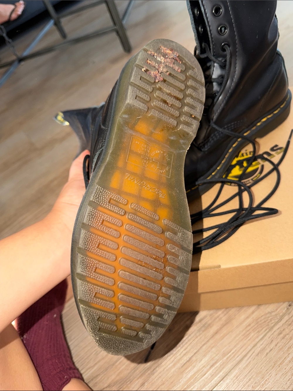 Dr. Martens Black 10-Eye Lace-Up Combat Boots - Picture 3 of 4